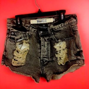 Brandy Melville Denim Nero Washed Shorts 38 US SZ8
